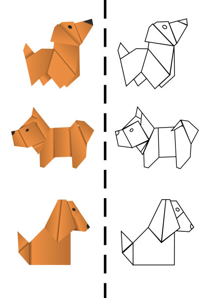 可爱卡通动物折纸