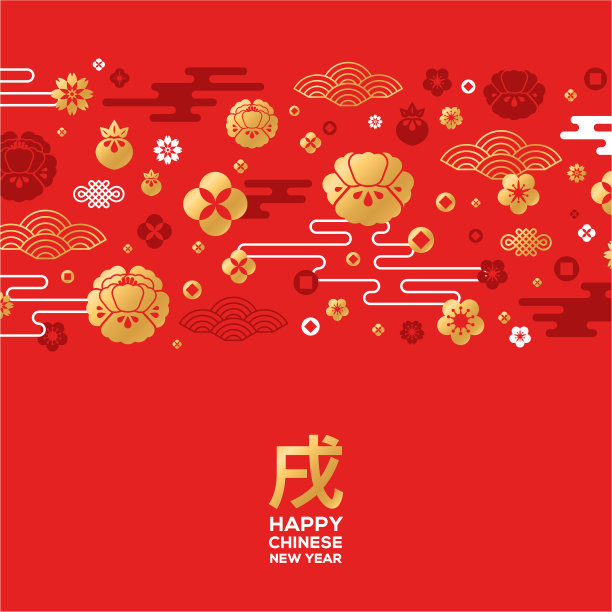 红牡丹图案