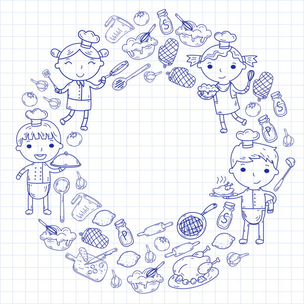 卡通可爱小男孩厨师