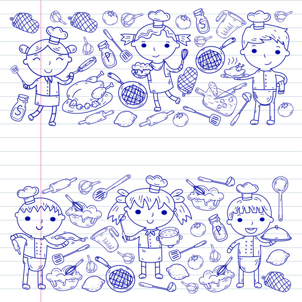 卡通可爱小男孩厨师