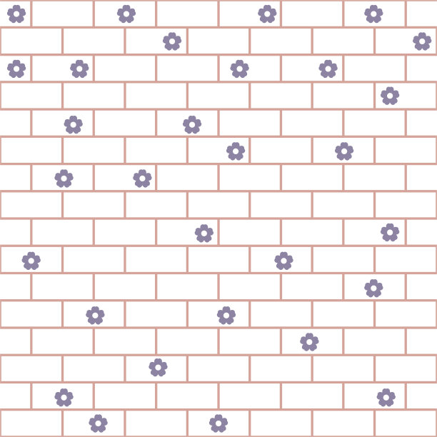 蓝白几何花朵无缝图案