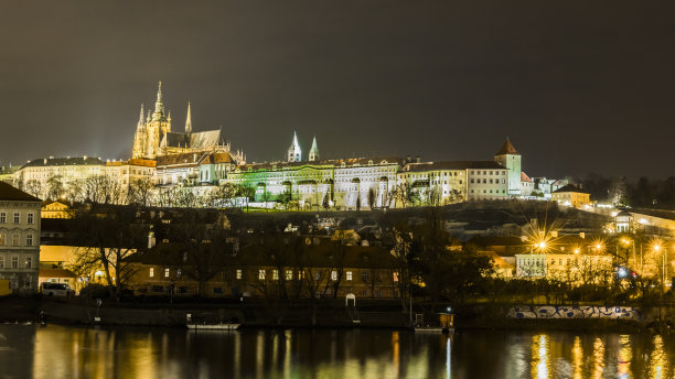 布拉格,布拉格城堡,夜景