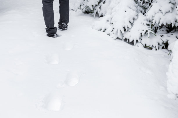 风雪中的行人