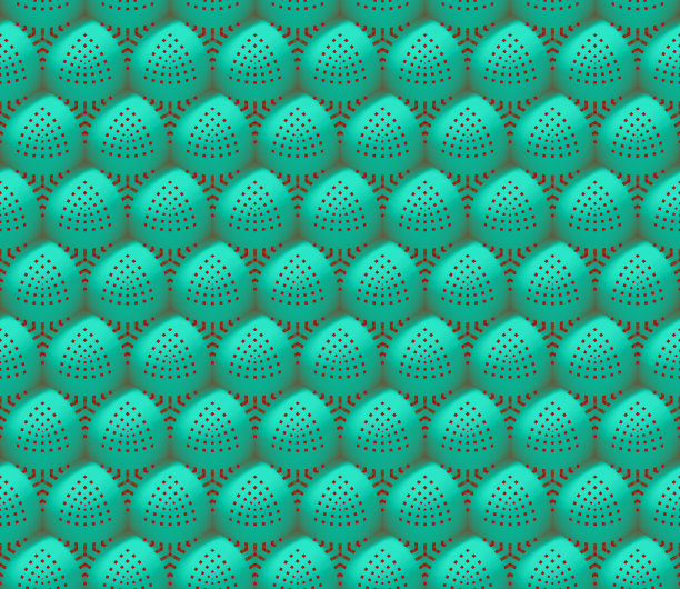 蓝绿几何六边形无缝图案