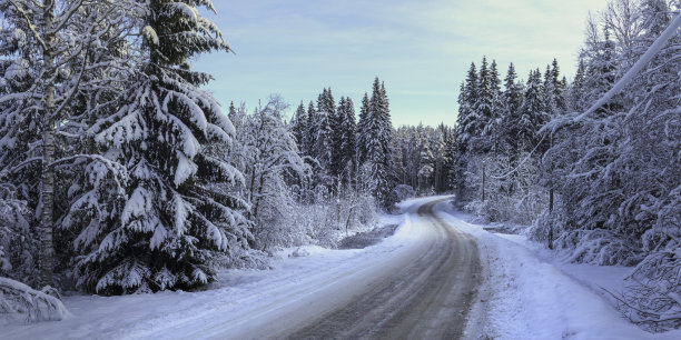 雪中的马路