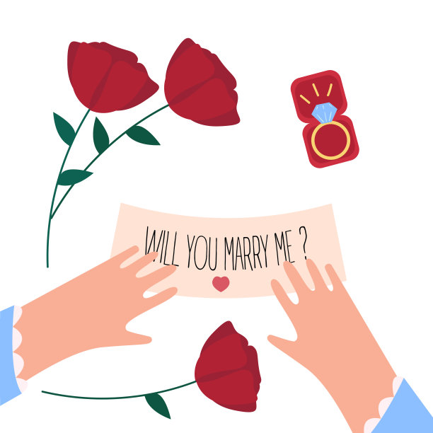 花卉订婚结婚海报