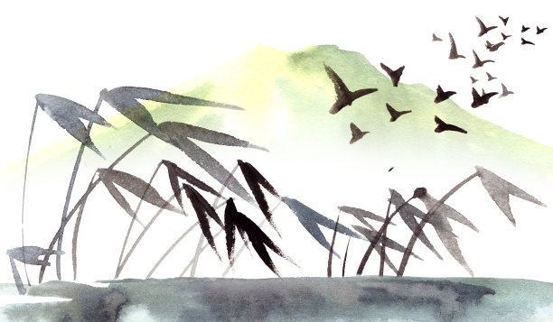 水山水画