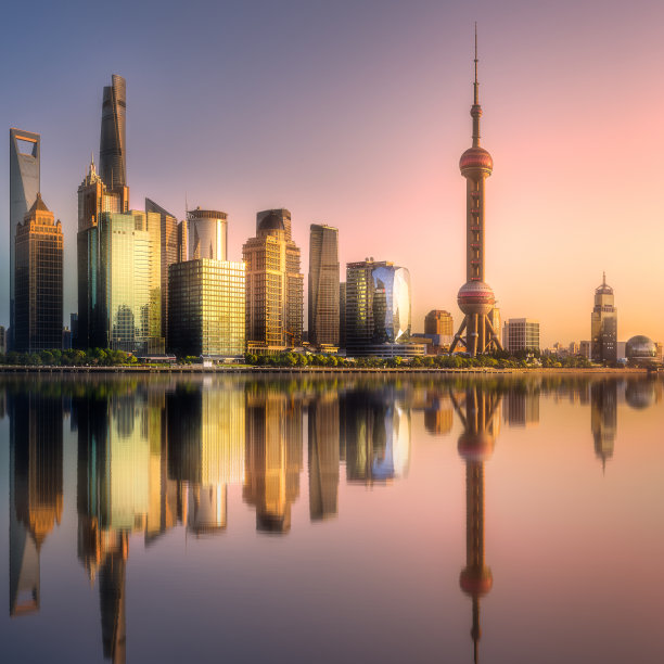 上海日落景色高清摄影