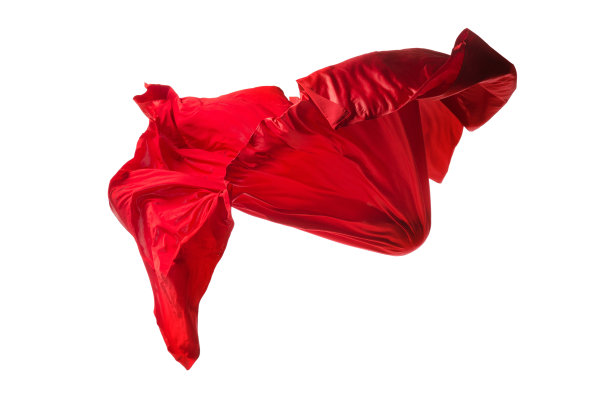 红色丝绸布料飘扬素材