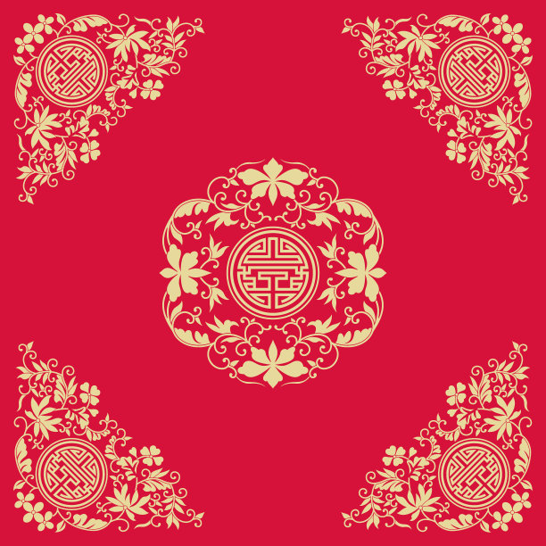 古典花纹中国传统纹样矢量图