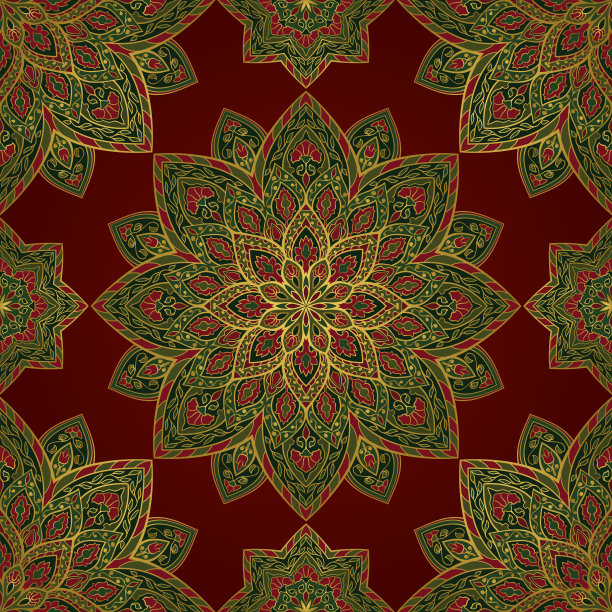 圆形地毯花纹印花