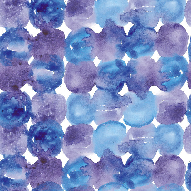 蓝色波点水彩