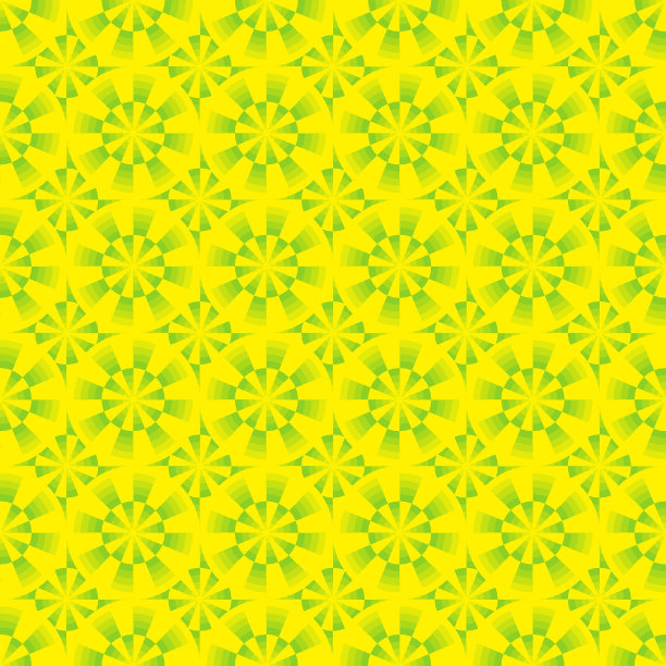 绿黄渐变圆形花纹图案
