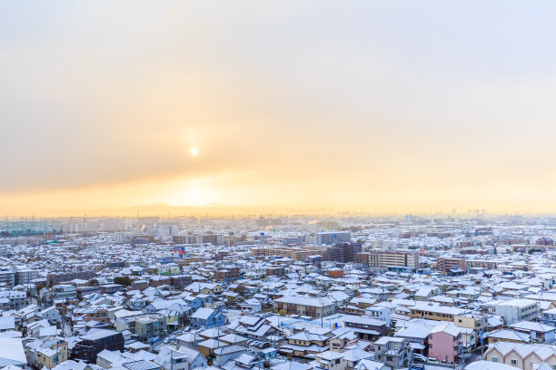 日本大阪清晨城市景观