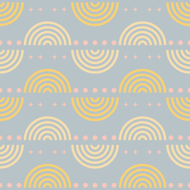 粉色星星圆形矢量图案