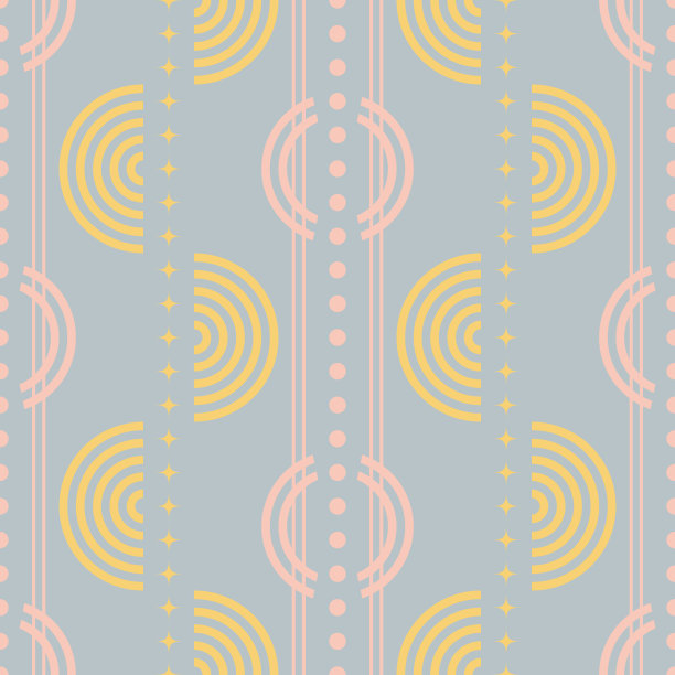 粉色星星圆形矢量图案