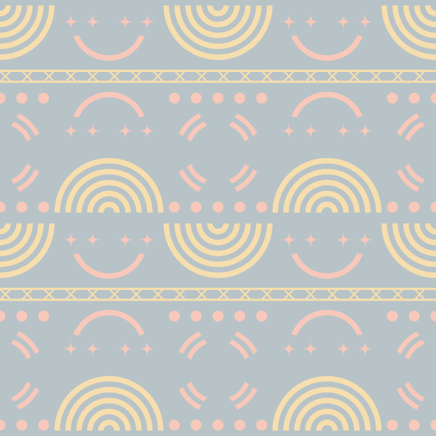 粉色星星圆形矢量图案