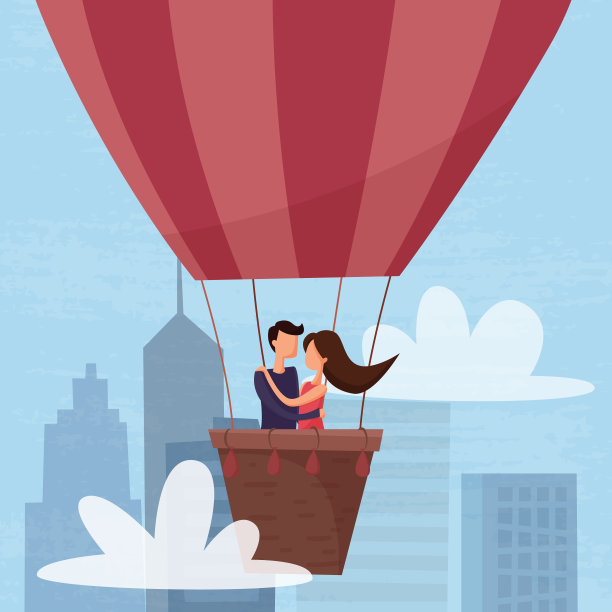 浪漫热气球海报