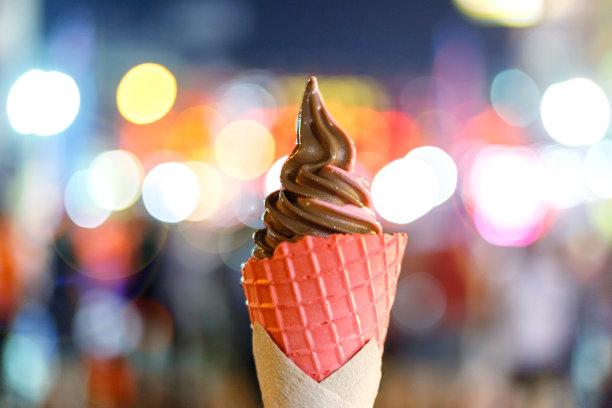 冰淇淋,水平画幅,夜晚
