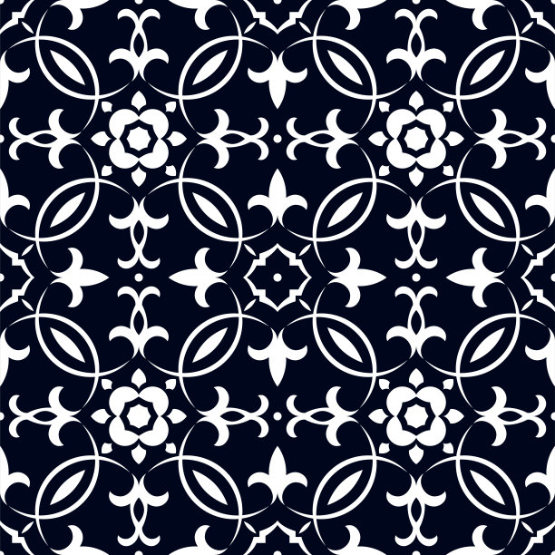 蓝色几何抽象花纹图案