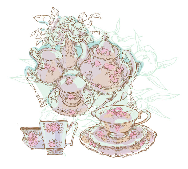瓷茶壶茶杯
