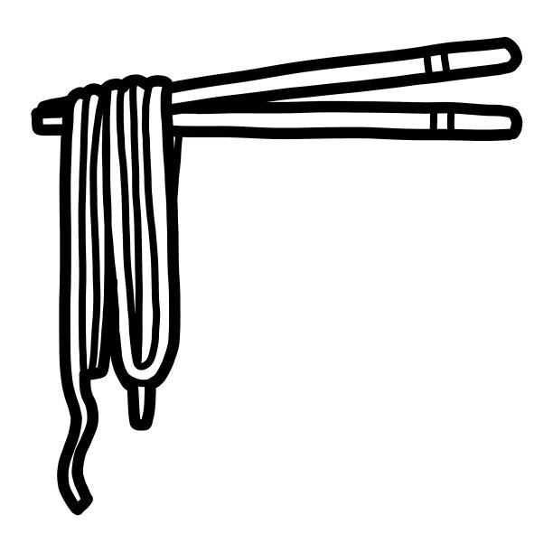 传统面馆线描插画