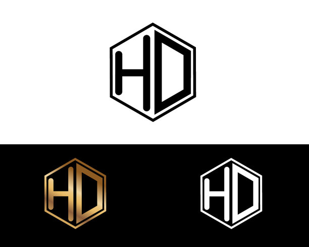 字母hd标志设计