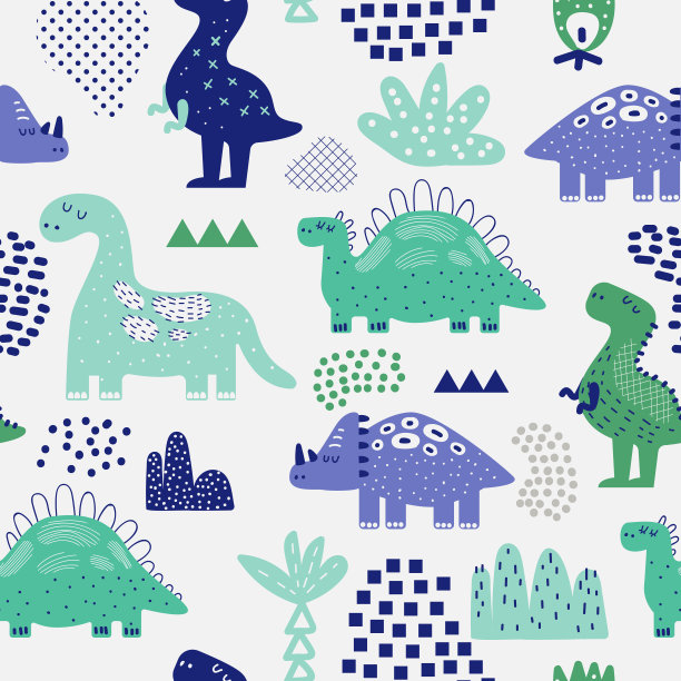 抽象卡通恐龙图案