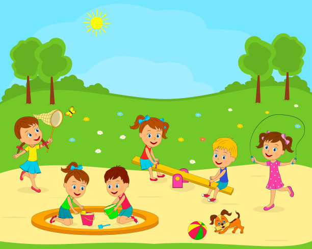 儿童玩沙池