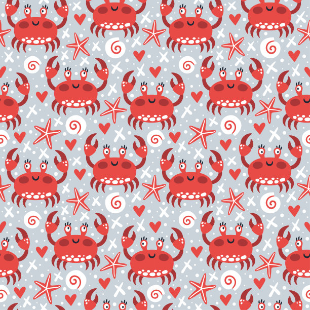螃蟹包装插画