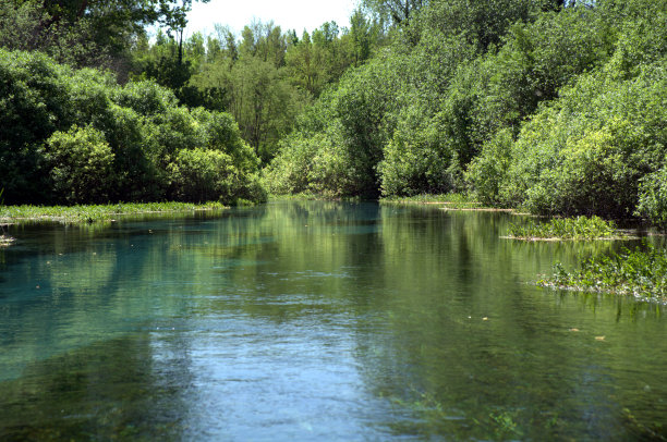 碧绿色的河