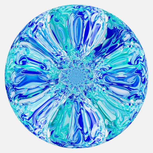 精美蓝绿色圆形花纹图案