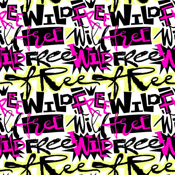 涂鸦复古风格手绘街头艺术插画