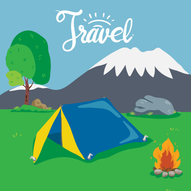 可爱矢量度假元素绿色