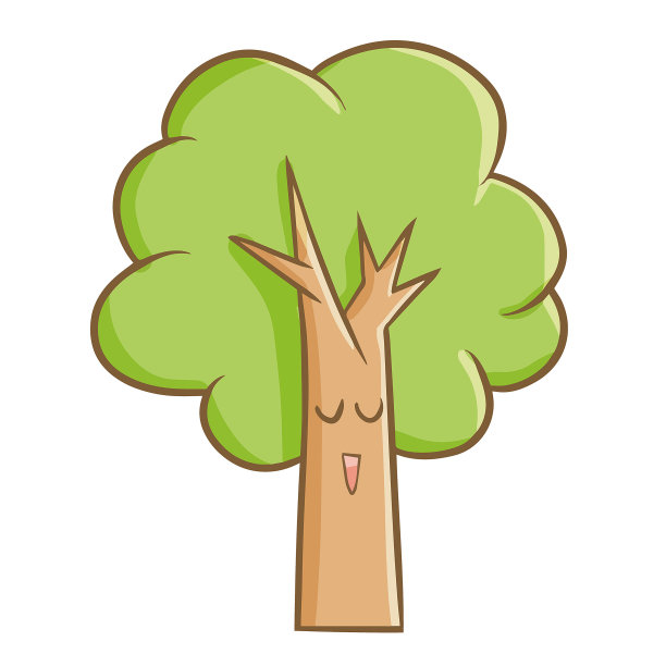简约风格卡通树木插画