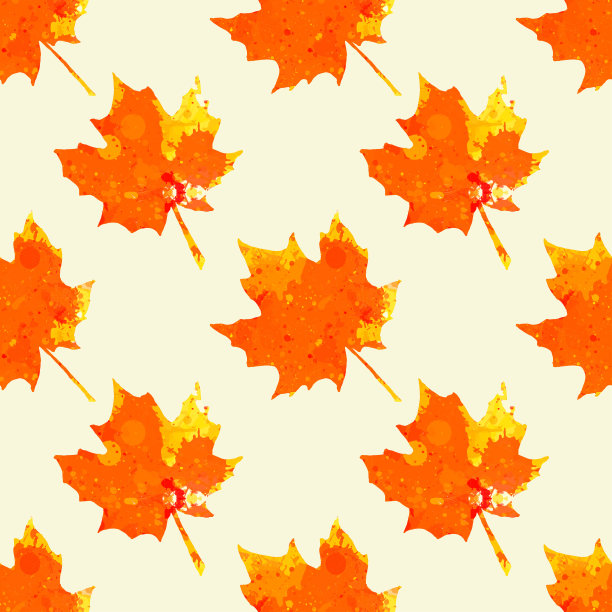 多彩枫叶无缝图案矢量背景