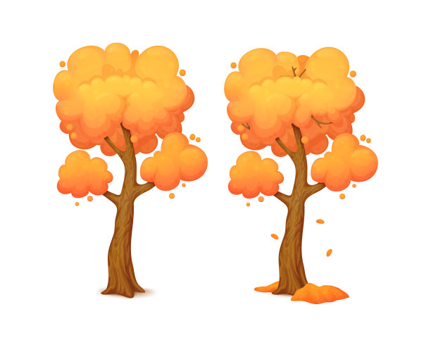 简约风格卡通树木插画