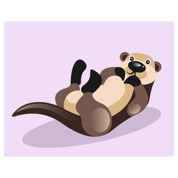 可爱水獭卡通图案背景