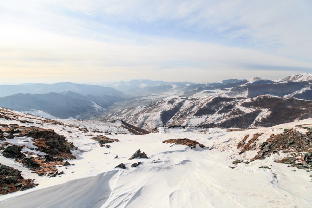 五台山全景冬季雪景摄影