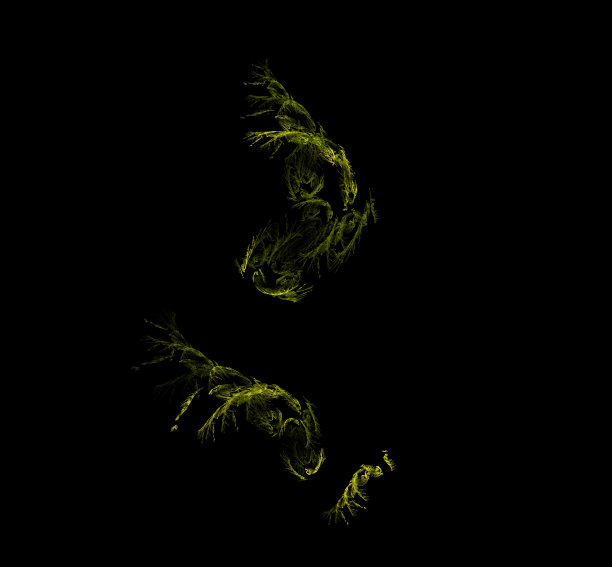 绿黄渐变圆形抽象花纹图案