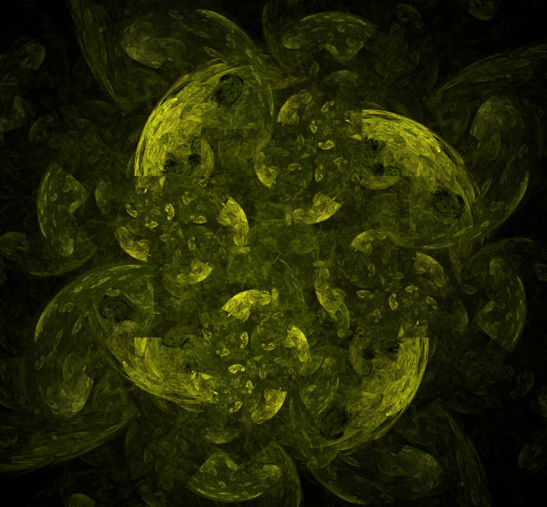 绿黄渐变圆形花纹图案