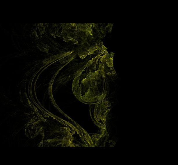 绿黄渐变圆形几何花纹图案