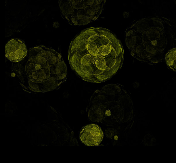 绿黄渐变圆形花纹图案