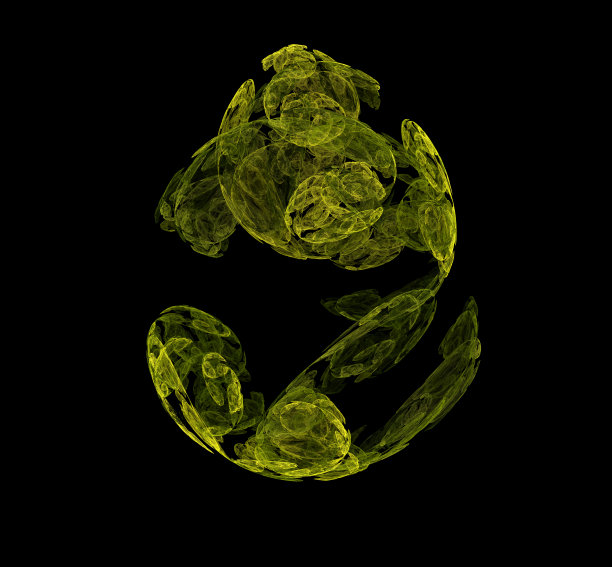 绿黄渐变圆形花纹图案