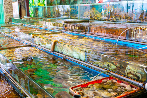 超市活鱼海鲜鱼缸