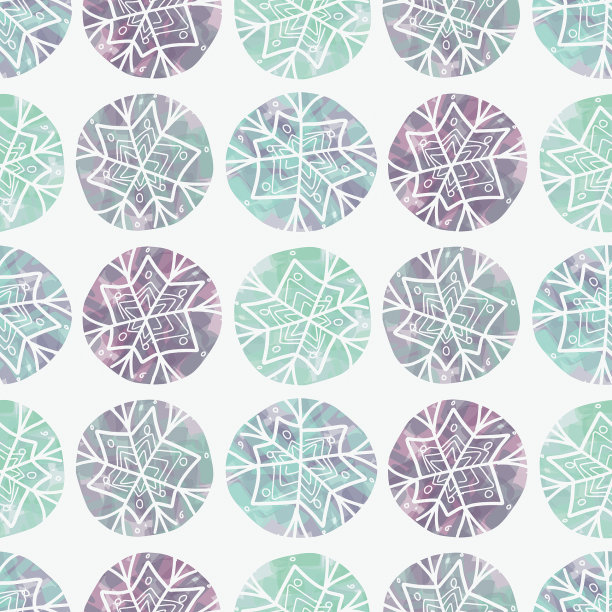 精美紫色绿色圆形花纹图案