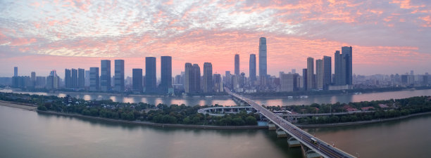 长沙城市地标航拍全景