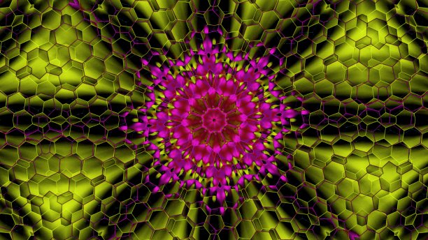 精美紫色绿色圆形花纹图案