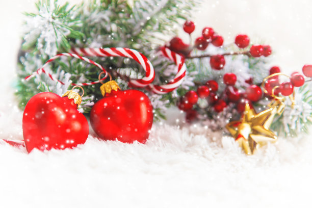 冬季雪景圣诞装饰背景图