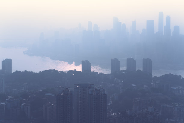 重庆渝中区城市剪影